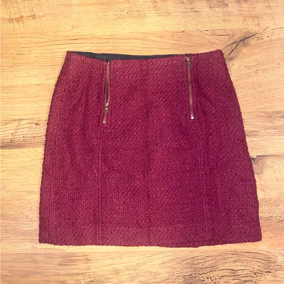 LOFT petites double zipper mini skirt tweed style high waist - Picture 1 of 3